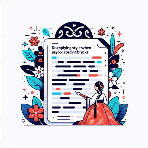 한글 문단 간격이 틀어질 때 스타일 재적용