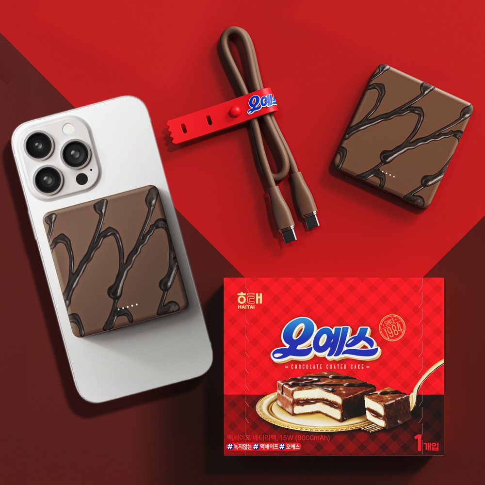 미니덕트 오예스 맥세이프 보조배터리 8000mAh, 초코브라운 솔직 후기